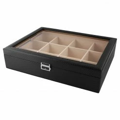 Warren Asher Écrin à cravates à finition en fibres de carbone - 12 cravates