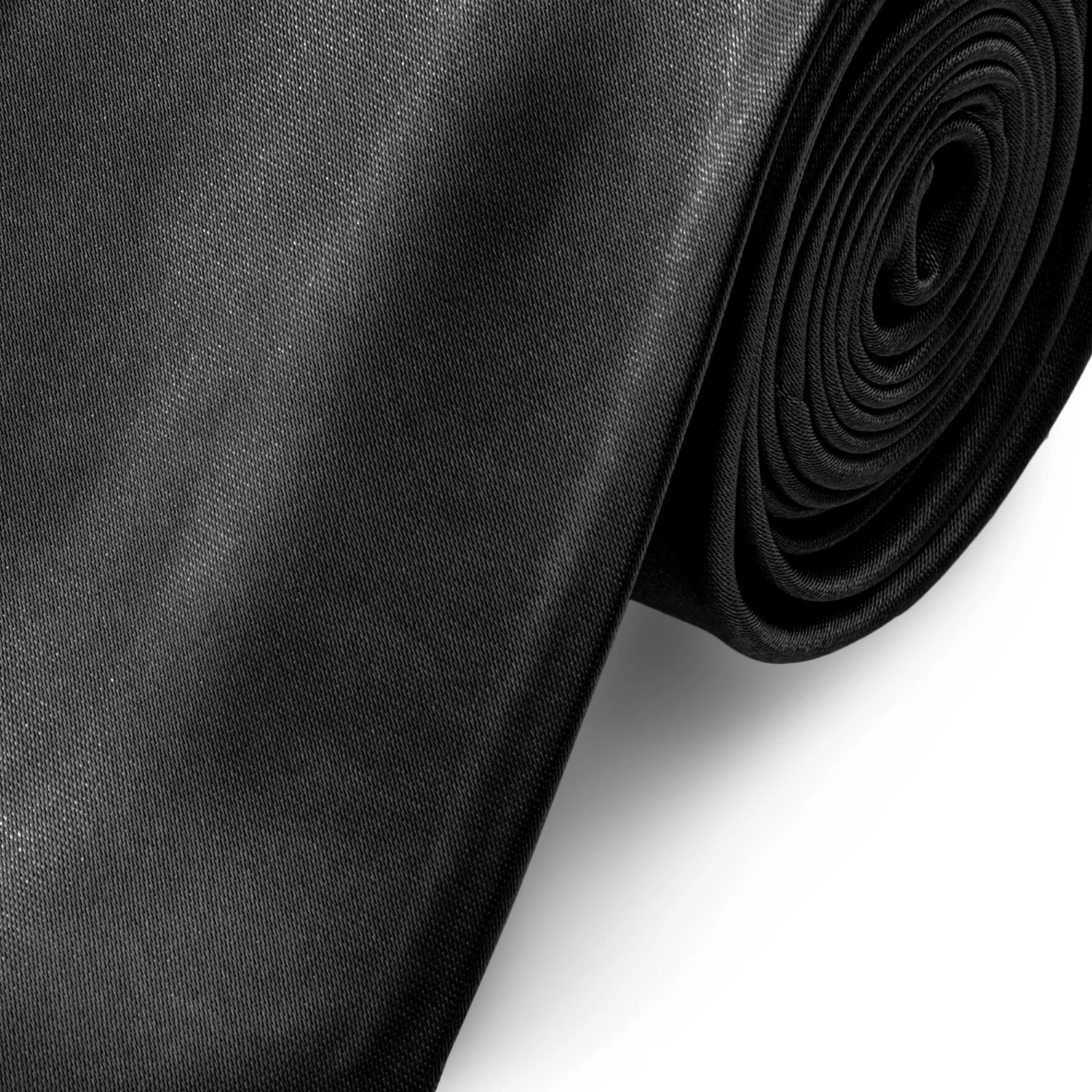 Trendhim Cravate unie noir brillant - 8 cm â Image 2