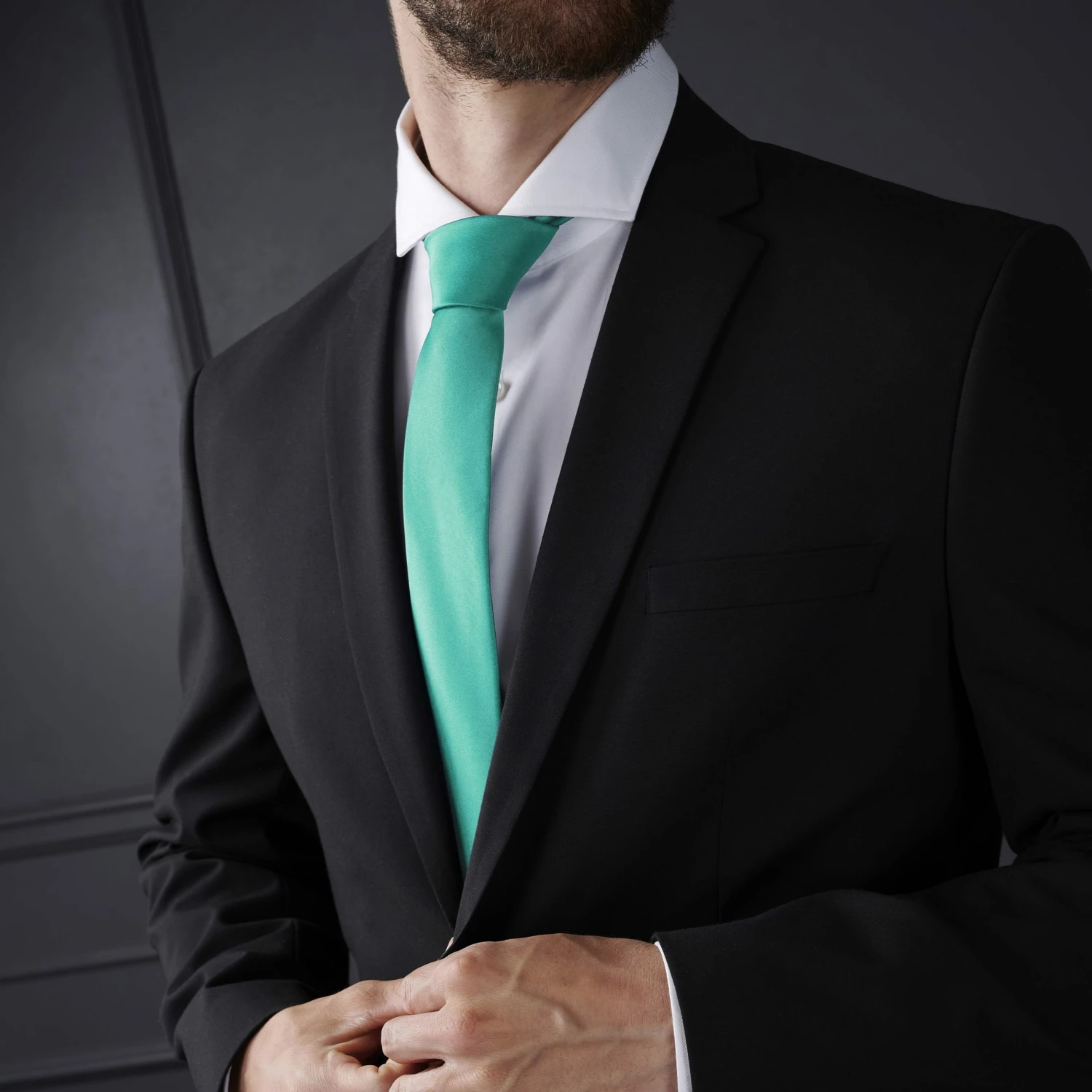 Trendhim Cravate classique 8 cm turquoise â Image 5