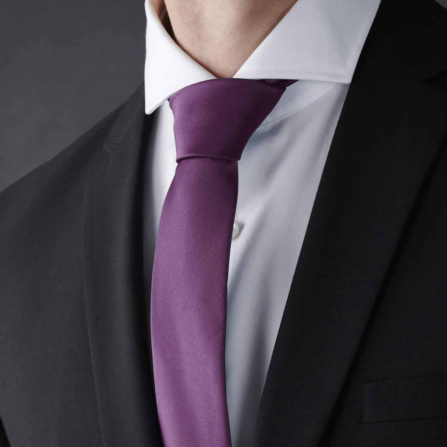 Trendhim Cravate classique 8 cm violet foncĂ© â Image 5