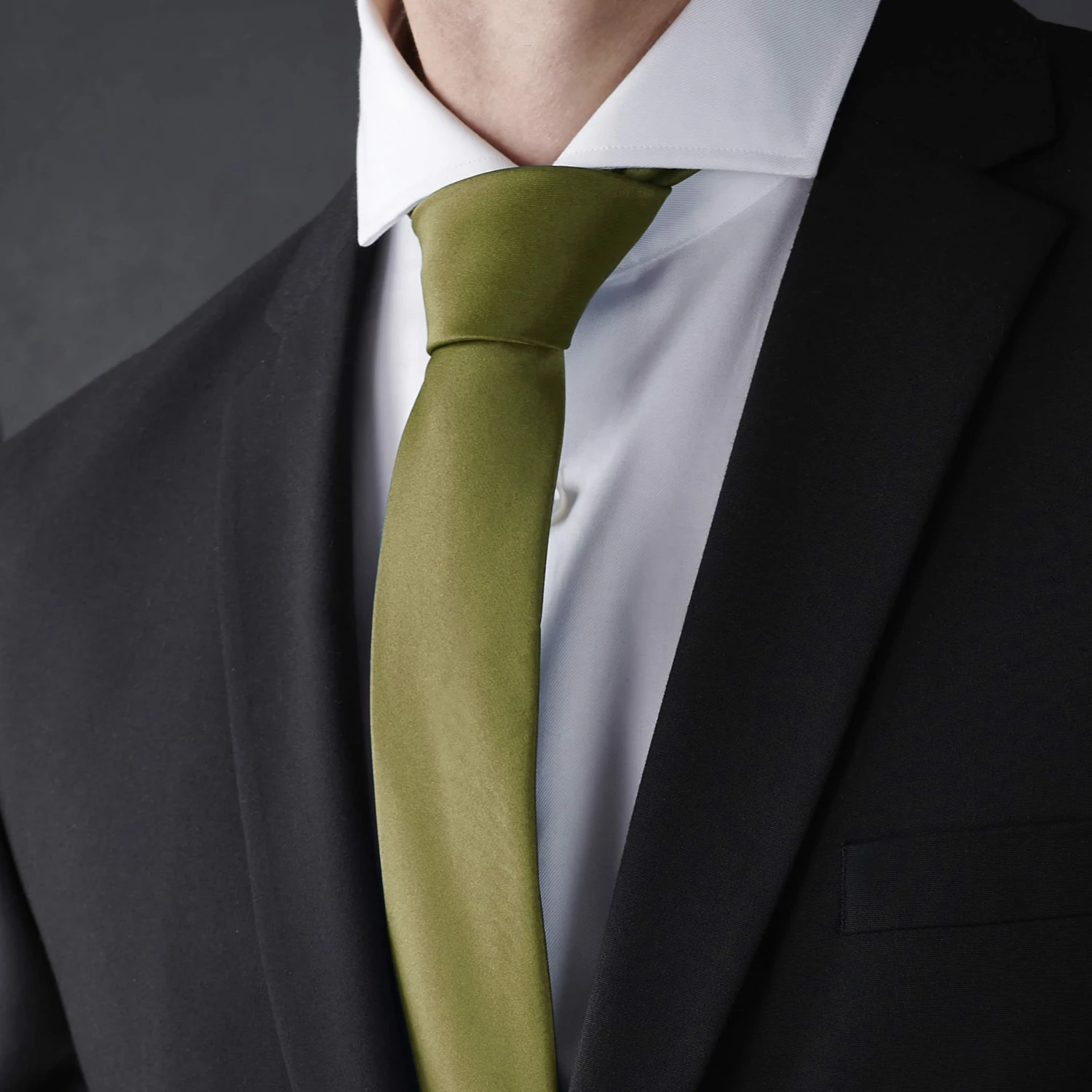 Trendhim Cravate classique 8 cm vert olive â Image 5