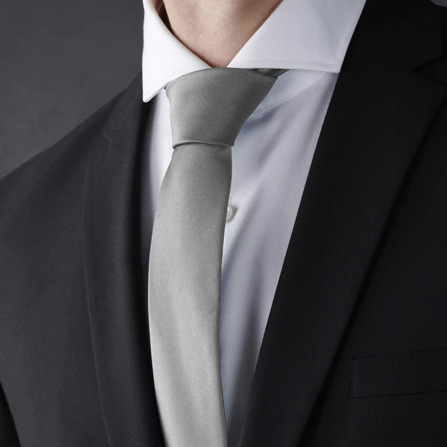 Trendhim Cravate classique 8 cm gris clair â Image 5