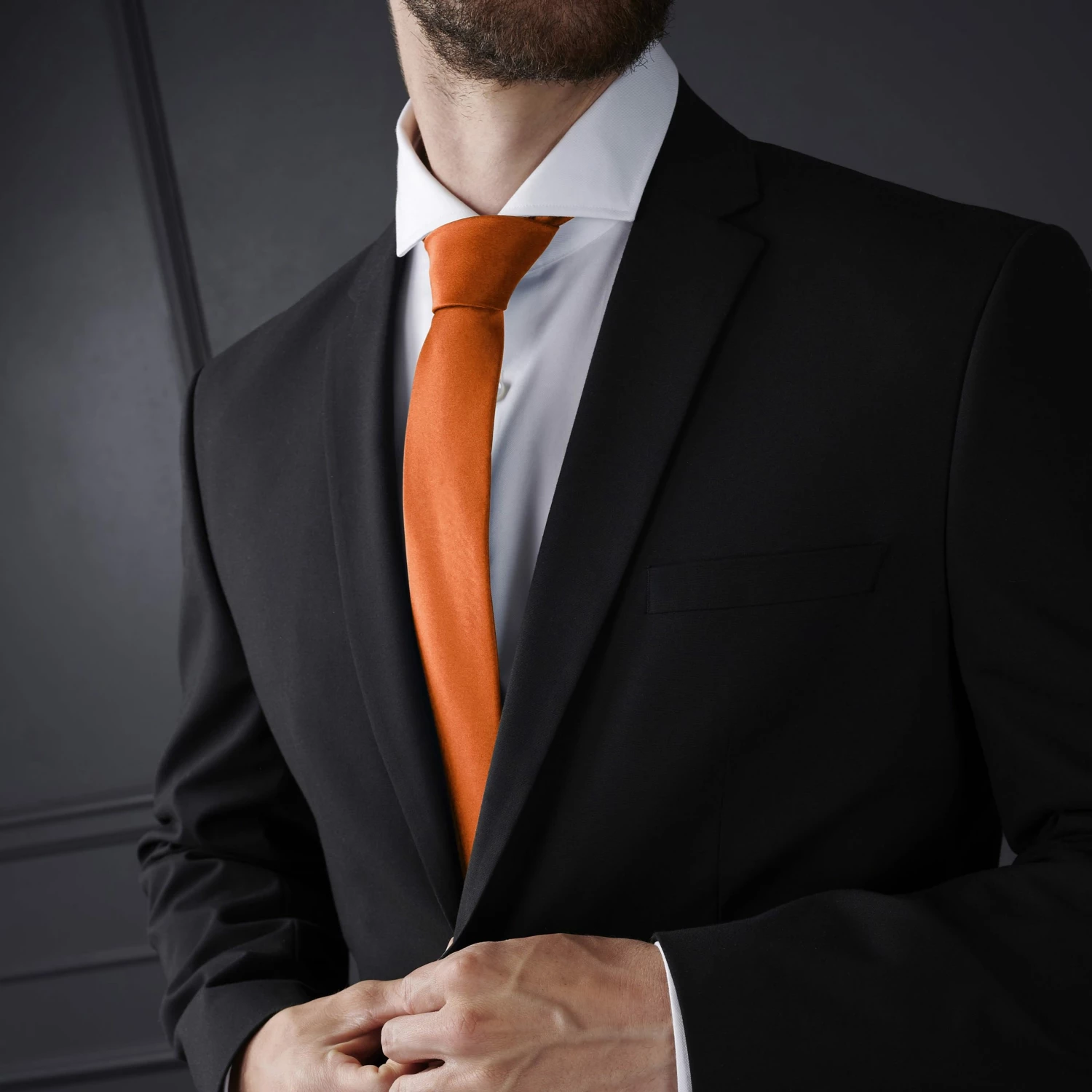 Trendhim Cravate classique 8 cm orange vif â Image 3