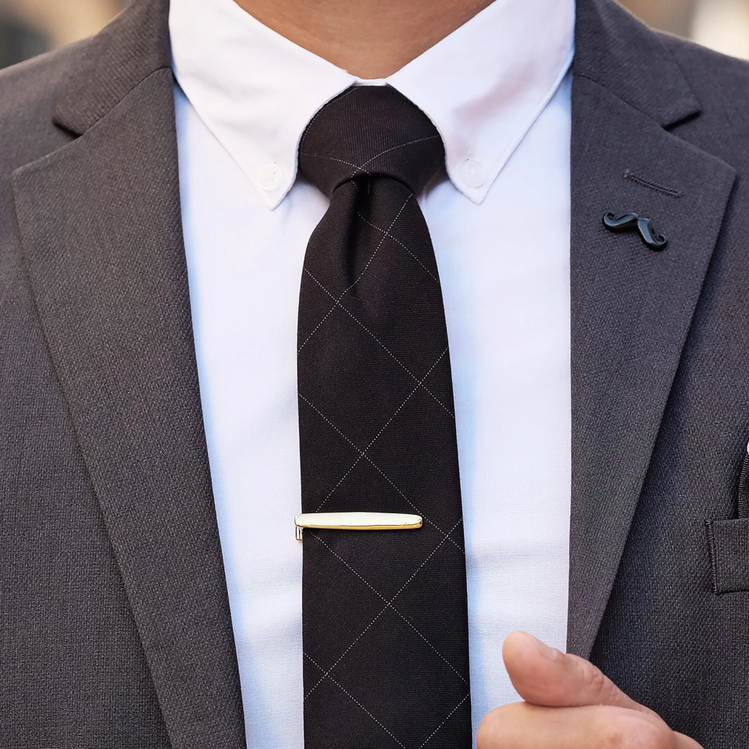 Bohemian Revolt Cravate noire à carreaux – Image 3