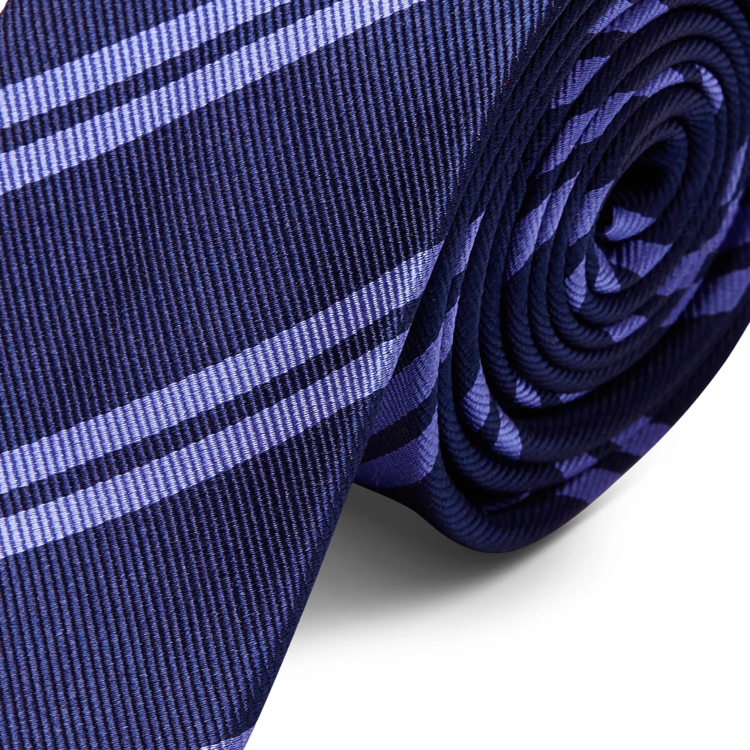 Trendhim Cravate en soie bleu marine Ă rayures bleu pastel - 6 cm â Image 2