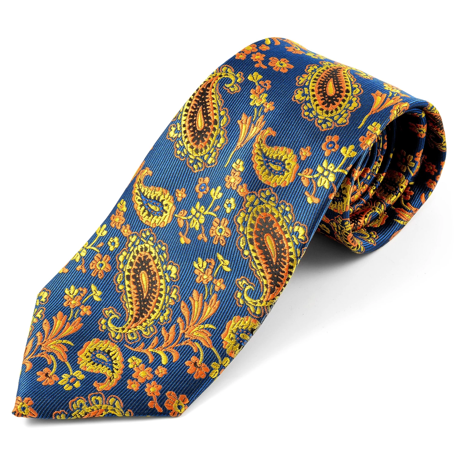 Tailor Toki Cravate en Soie Motif Paisley Orange