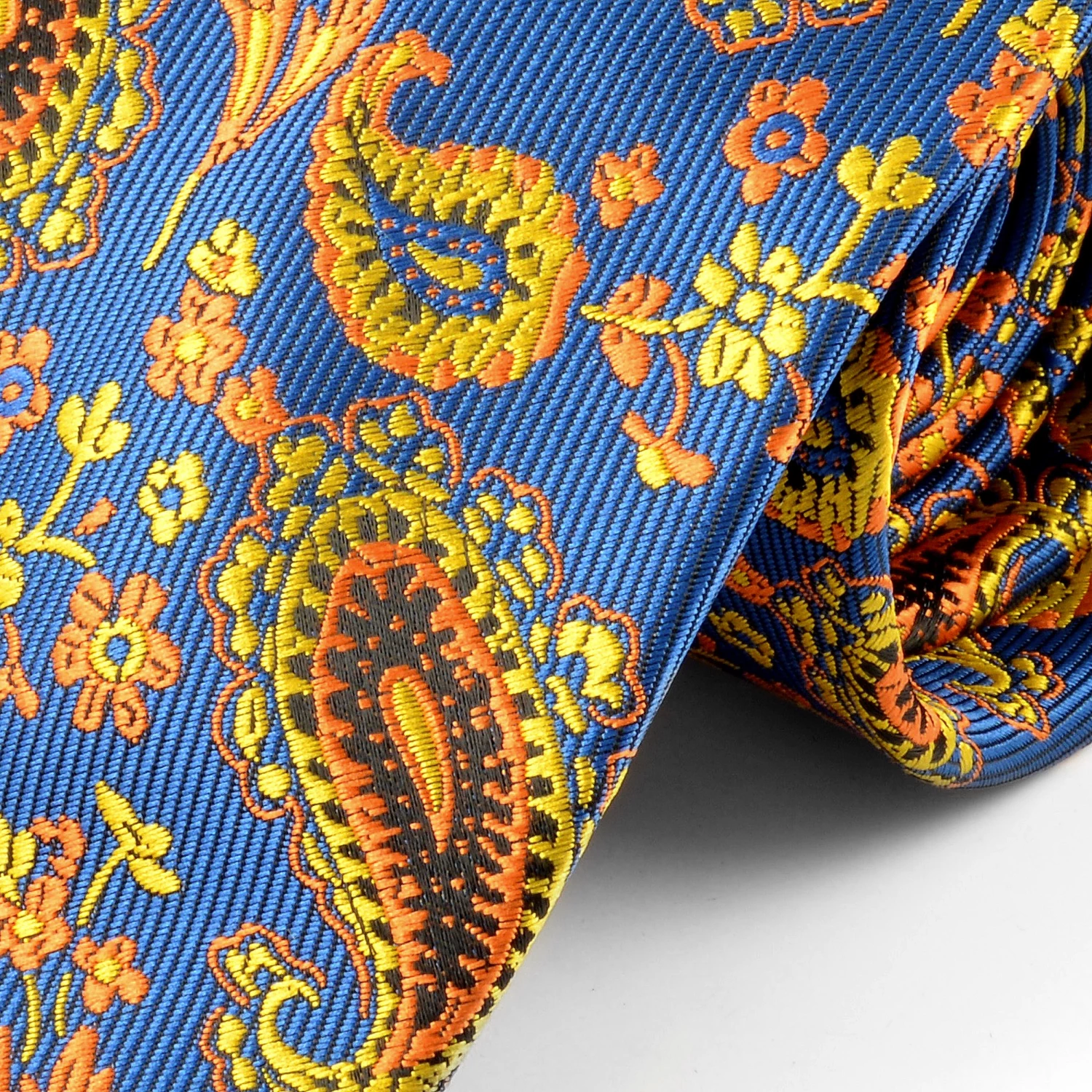 Tailor Toki Cravate en Soie Motif Paisley Orange â Image 2