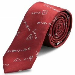 Trendhim Cravate étroite bordeaux à motifs d'équations mathématiques