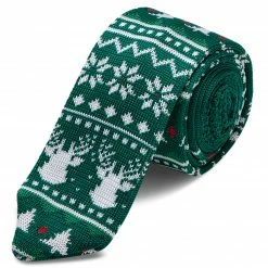 Trendhim Cravate en tricot verte à motif de Noël