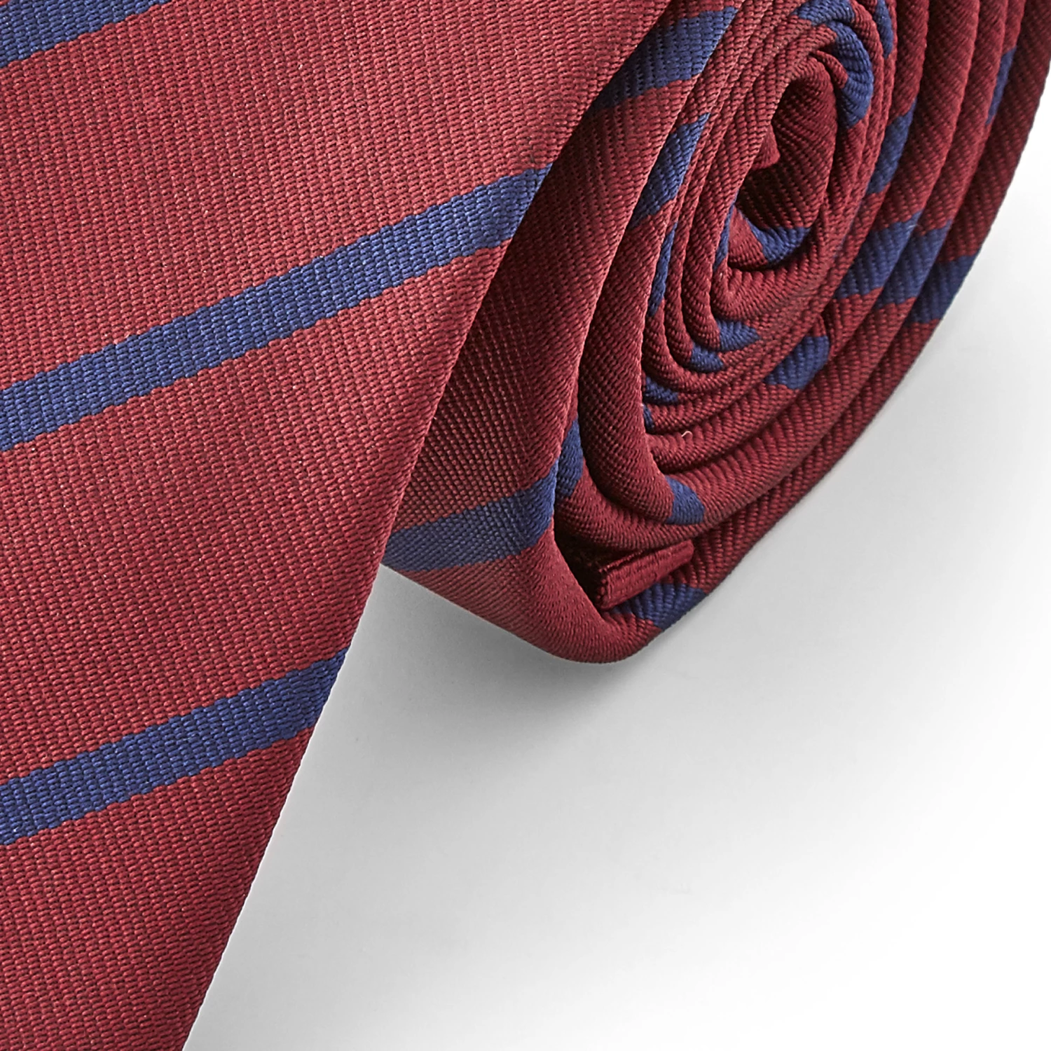 Tailor Toki Cravate à rayures rouge métallique et bleu – Image 2