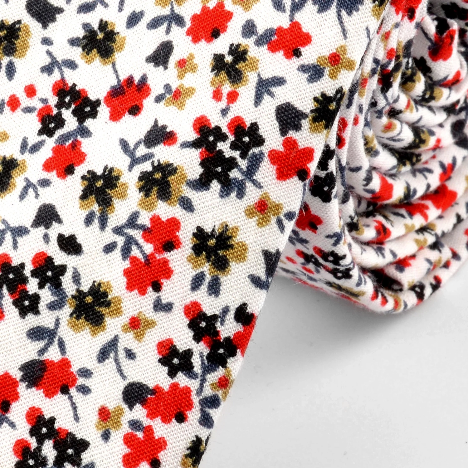 Tailor Toki Cravate en coton blanche florale â Image 2