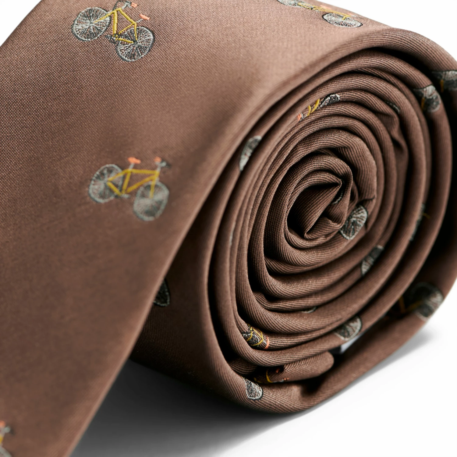 Trendhim Cravate étroite marron à motifs de vélos – Image 2
