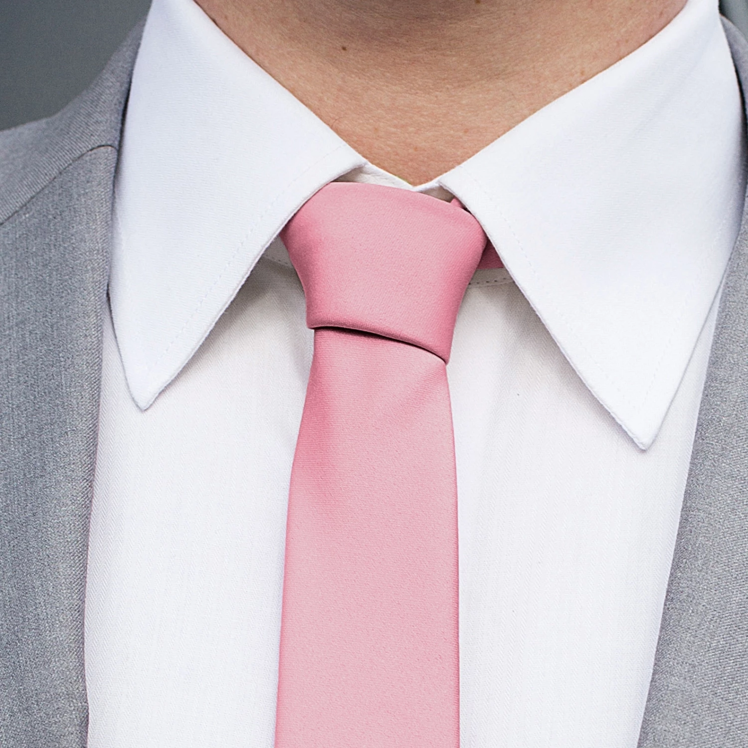 Trendhim Cravate unie rose bébé brillant - 6 cm – Image 5