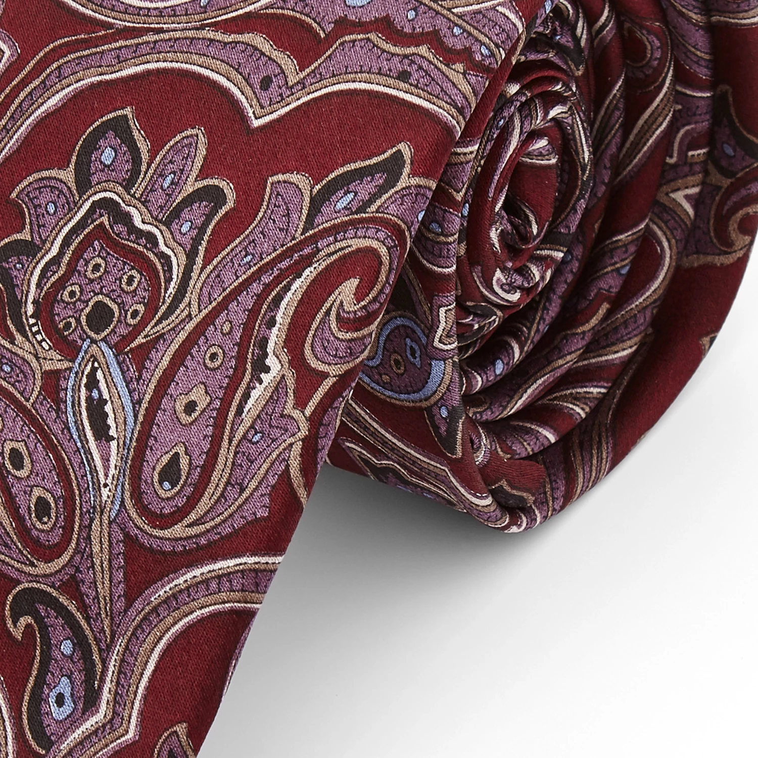 Tailor Toki Cravate baroque en soie rouge & lavande â Image 2