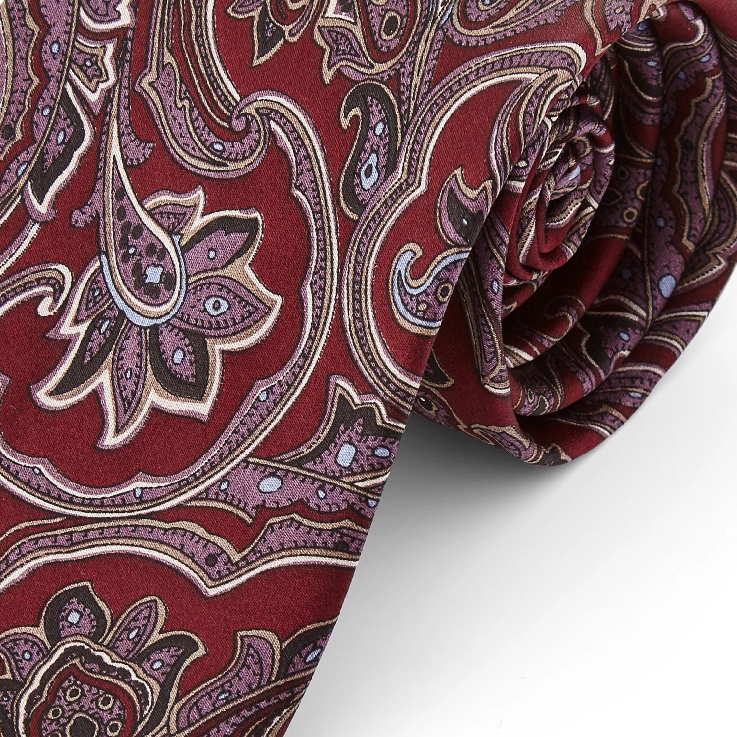 Tailor Toki Cravate baroque en soie rouge & lavande - large â Image 2