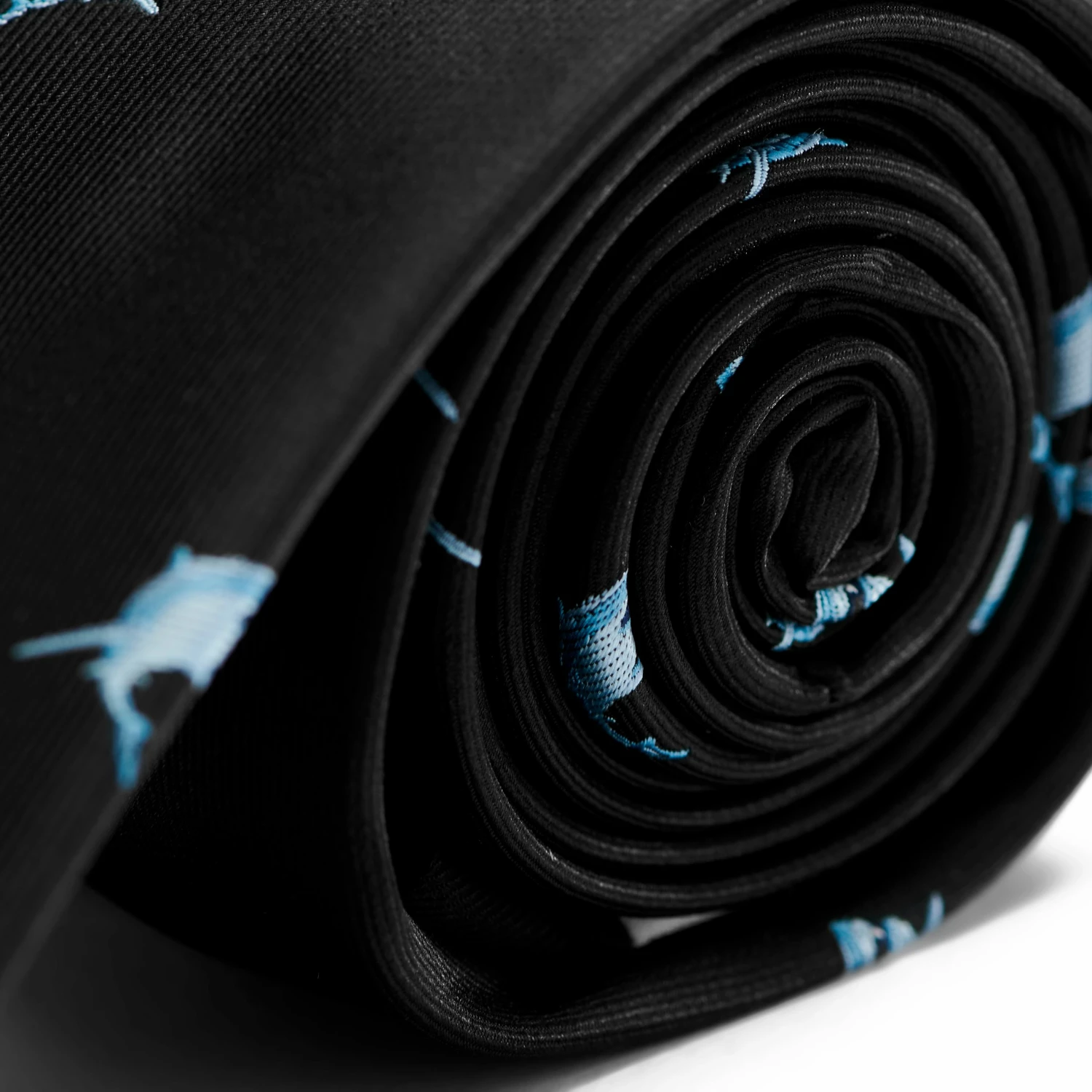 Trendhim Cravate étroite noire à motifs de requins – Image 2