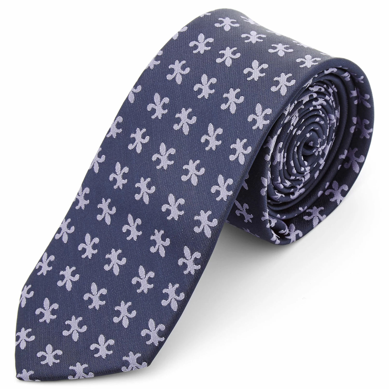 Tailor Toki Cravate bleu marine Ă motif fleur-de-lis