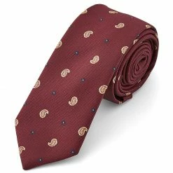 Tailor Toki Cravate bordeaux motif virgule