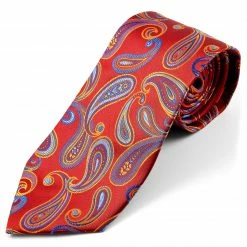 Tailor Toki Cravate en Soie Paisley Rouge