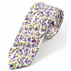 Tailor Toki Cravate en coton violette florale