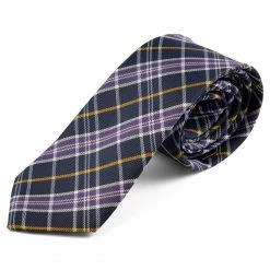 Tailor Toki Cravate damier mauve, noir, blanc