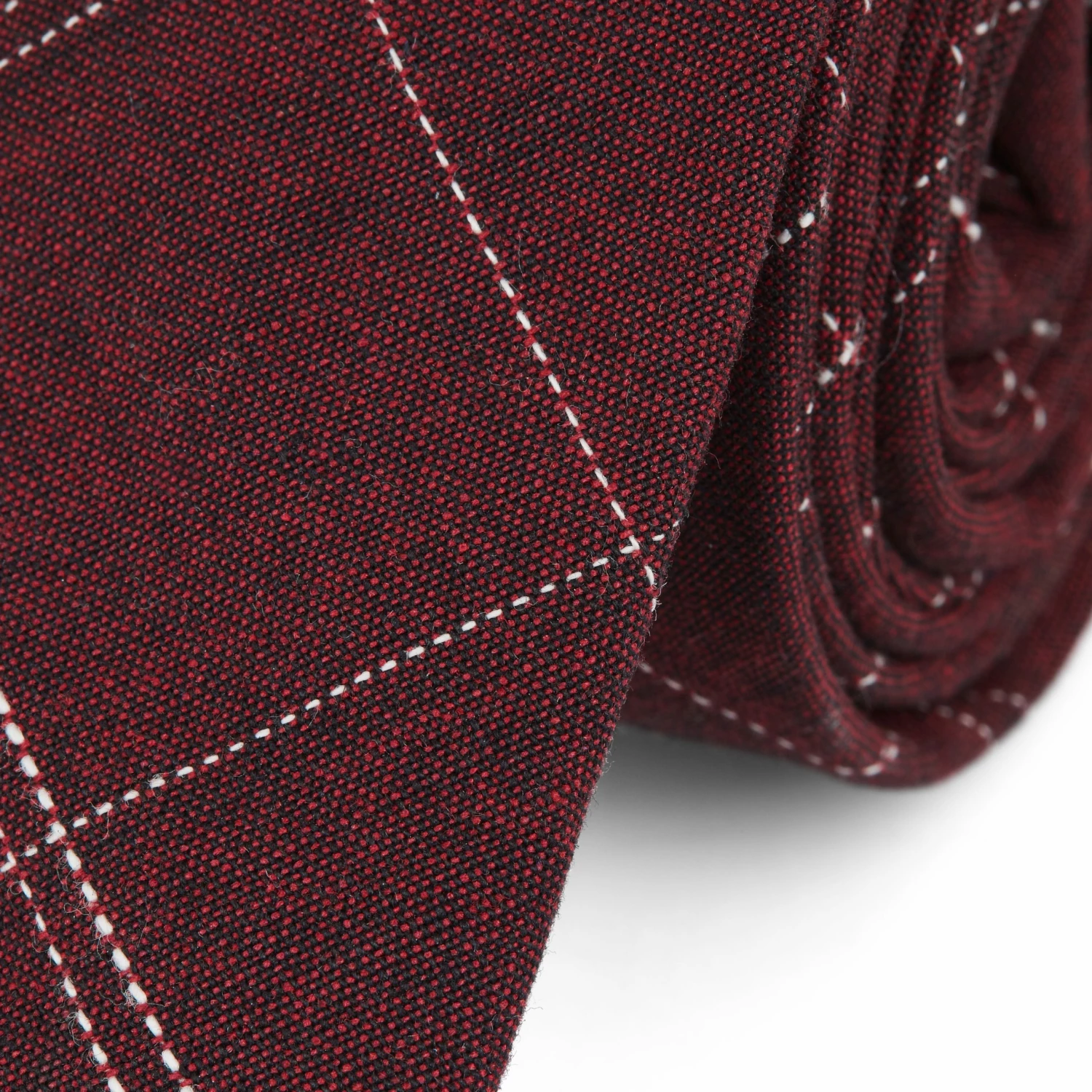 Tailor Toki Cravate bordeaux Ă fines coutures blanches â Image 2