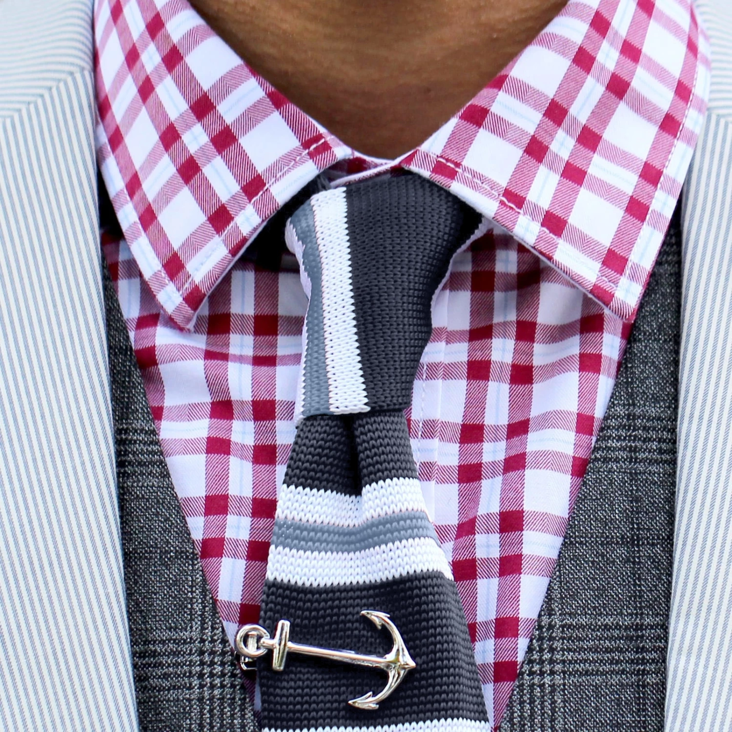 Tailor Toki Cravate bleue et blanche tricotĂ©e â Image 3