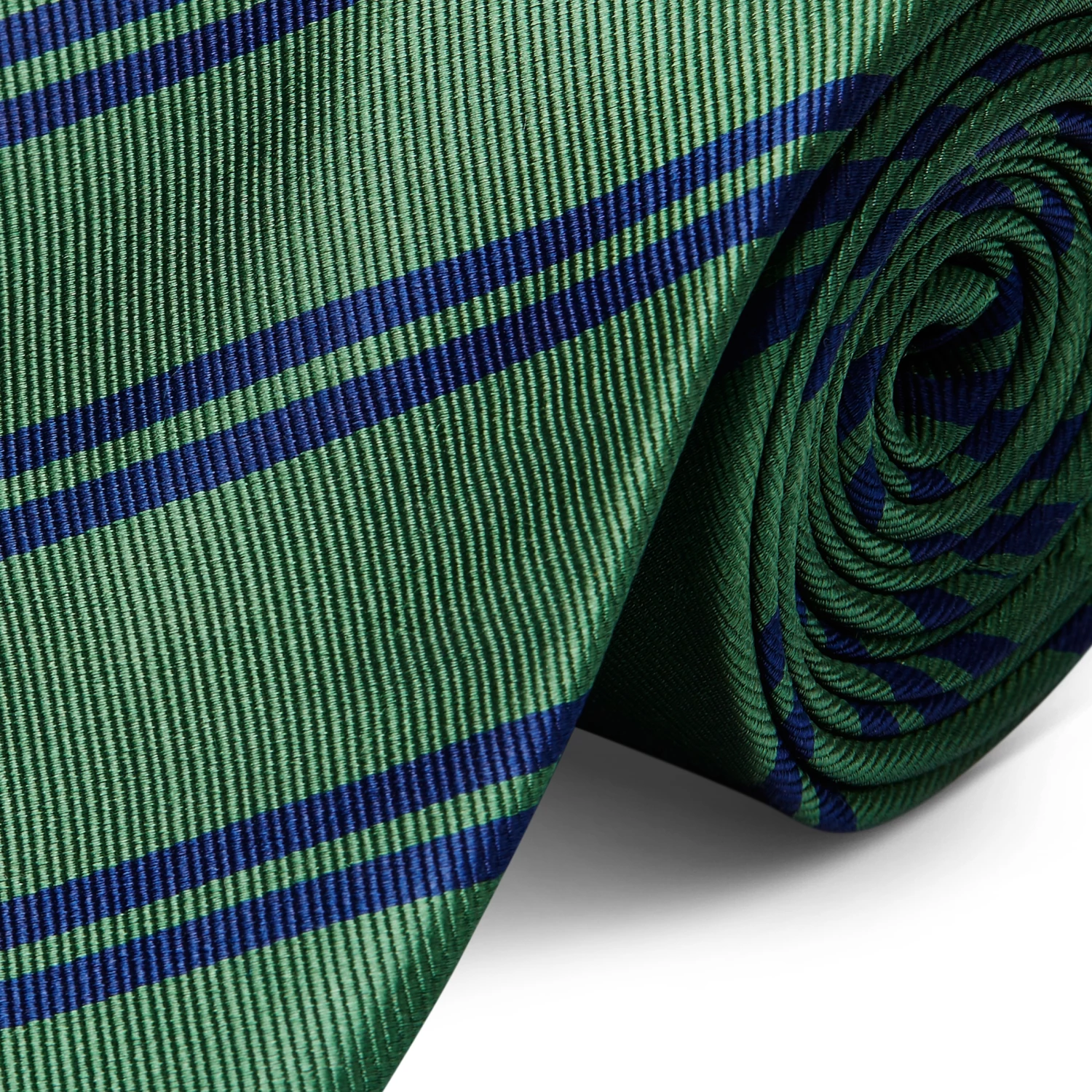 Trendhim Cravate en soie Ă rayures vertes et bleu marine - 8 cm â Image 2
