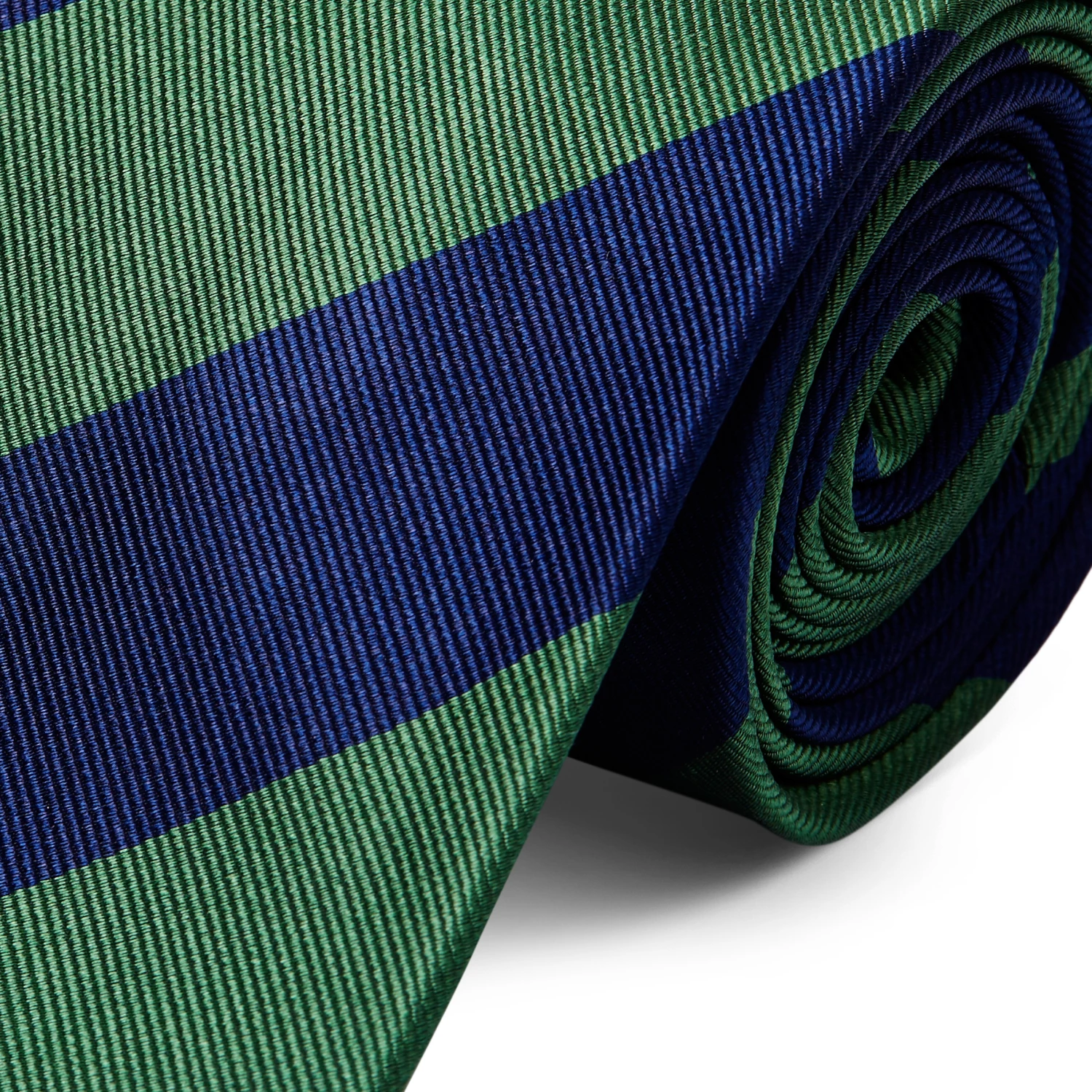 Trendhim Cravate en soie Ă rayures vertes et bleu marine - 8 cm â Image 2