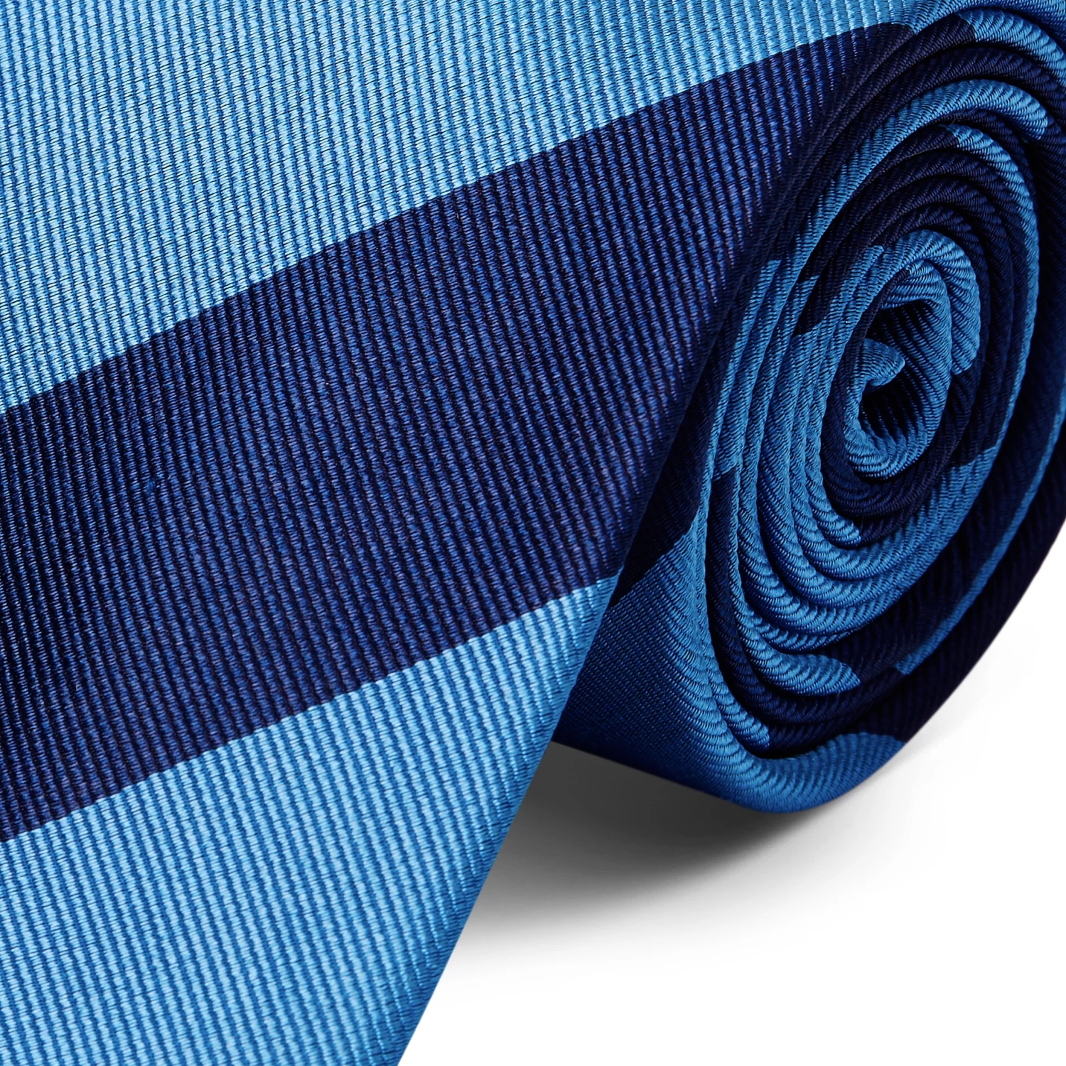 Trendhim Cravate en soie à rayures bleu marine et marine métal - 8 cm – Image 2