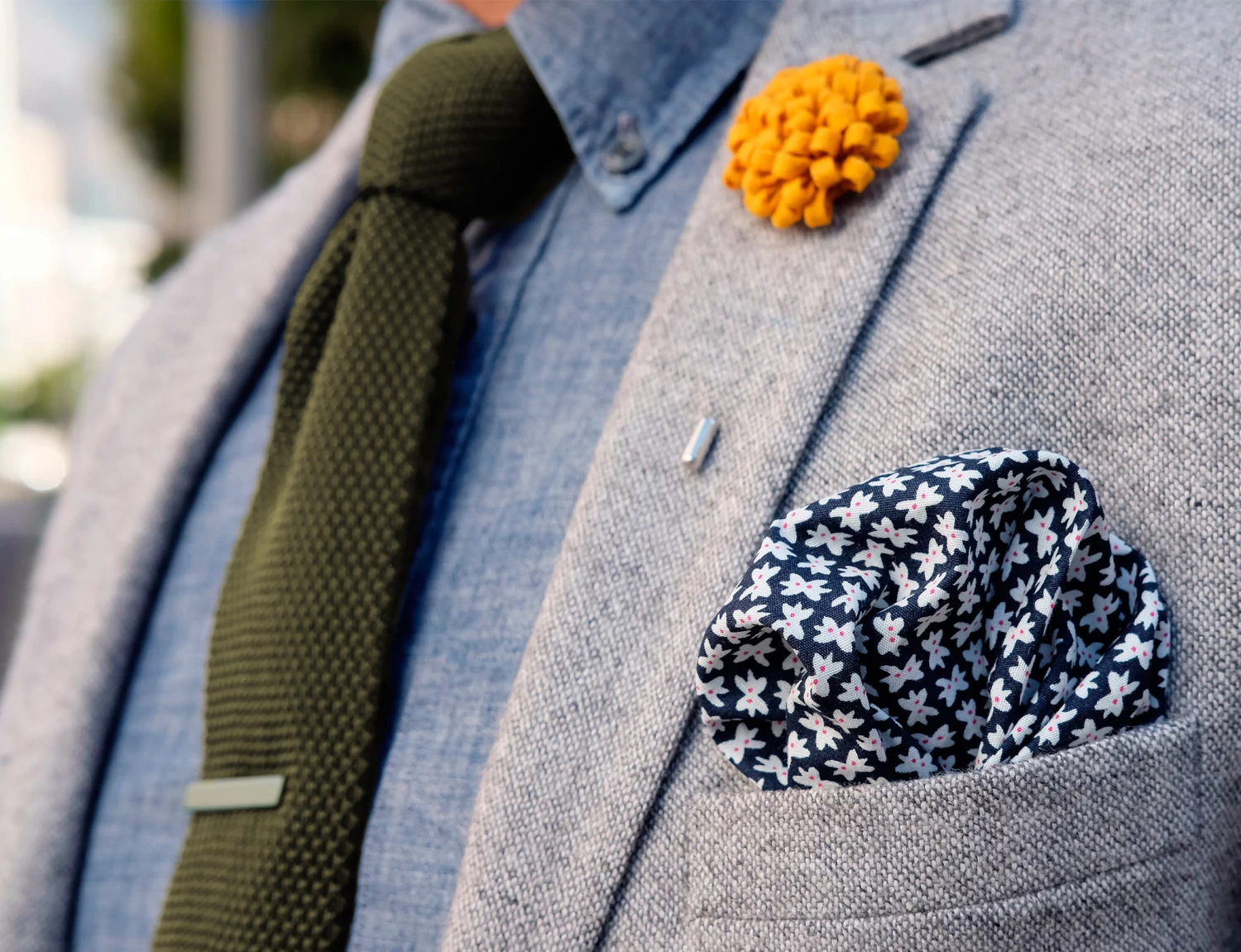 Tailor Toki Cravate vert militaire tricotĂ©e â Image 4