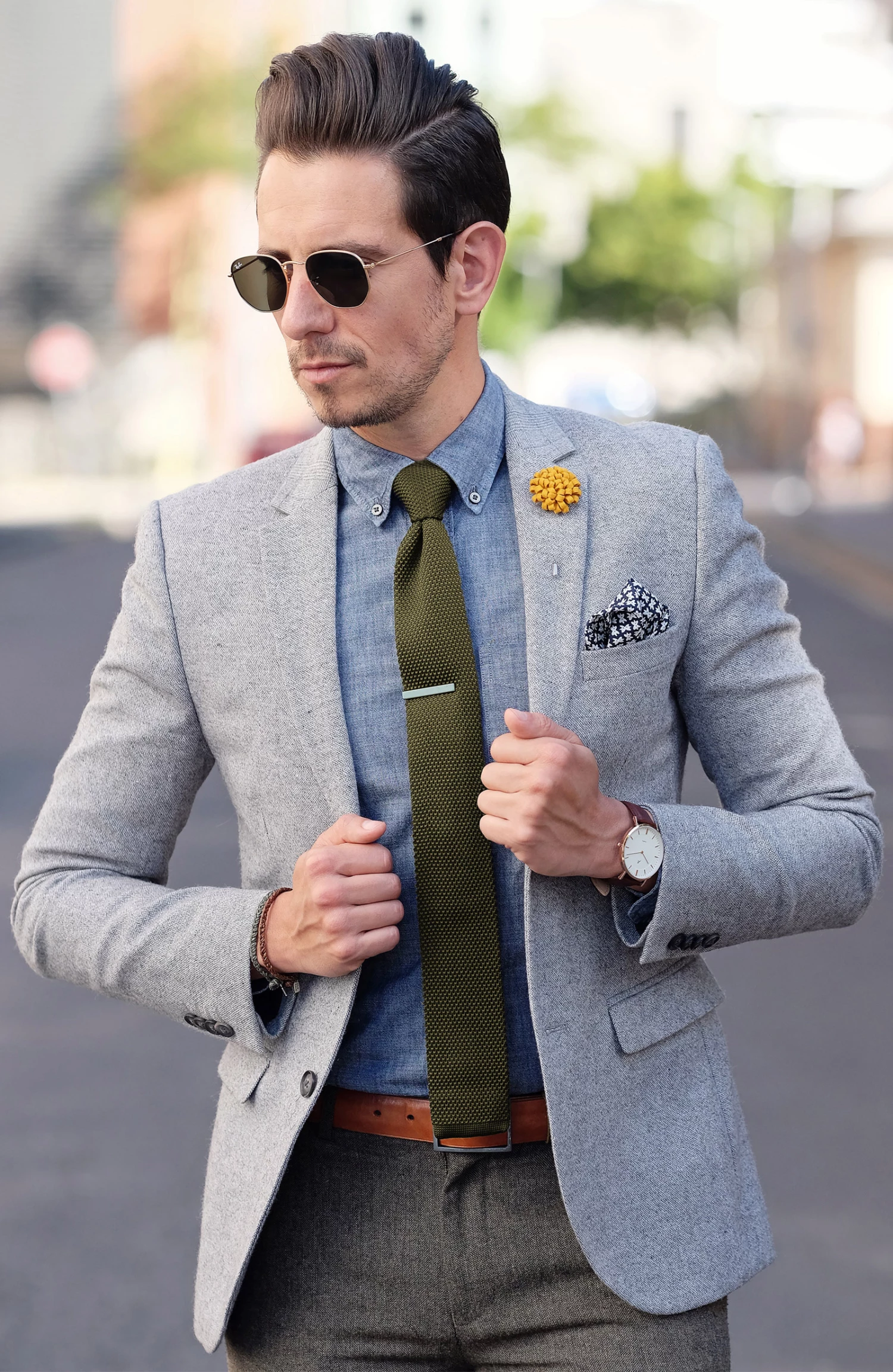 Tailor Toki Cravate vert militaire tricotĂ©e â Image 5