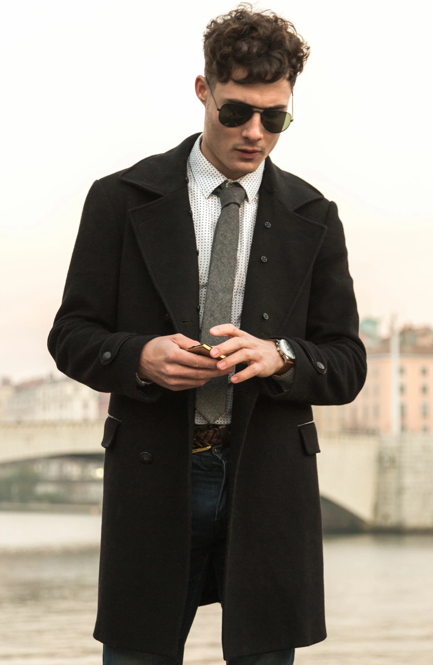 Tailor Toki Cravate en cachemire grise â Image 5