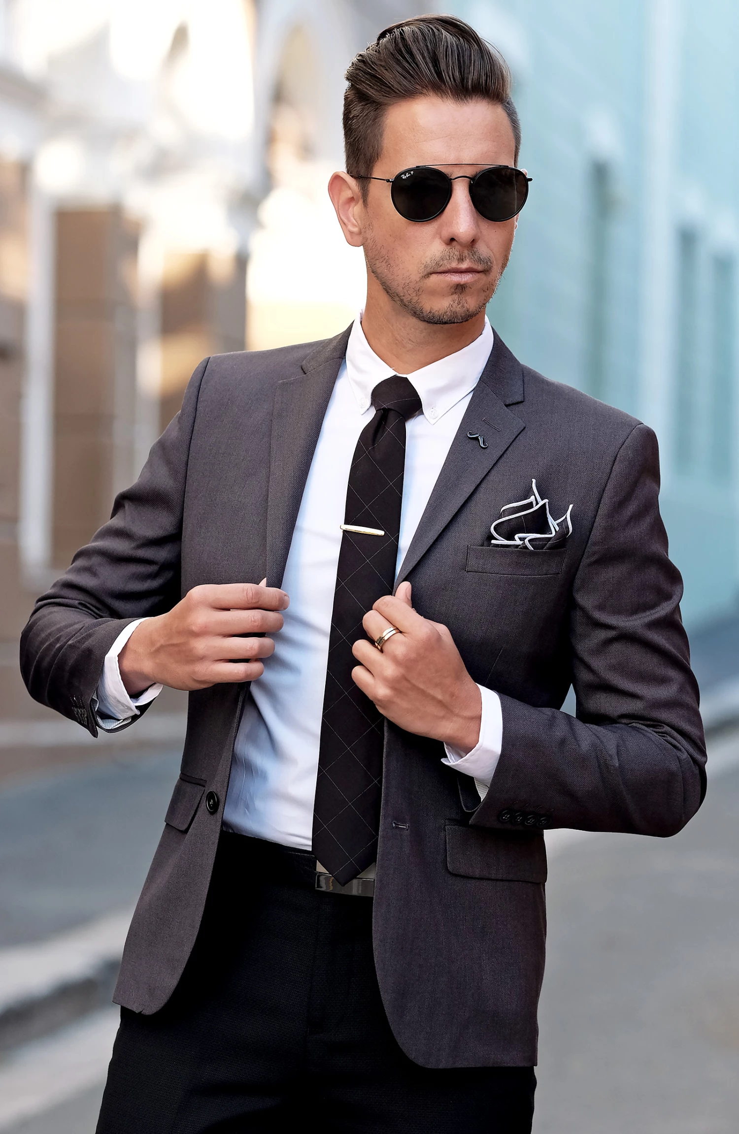 Bohemian Revolt Cravate noire à carreaux – Image 4