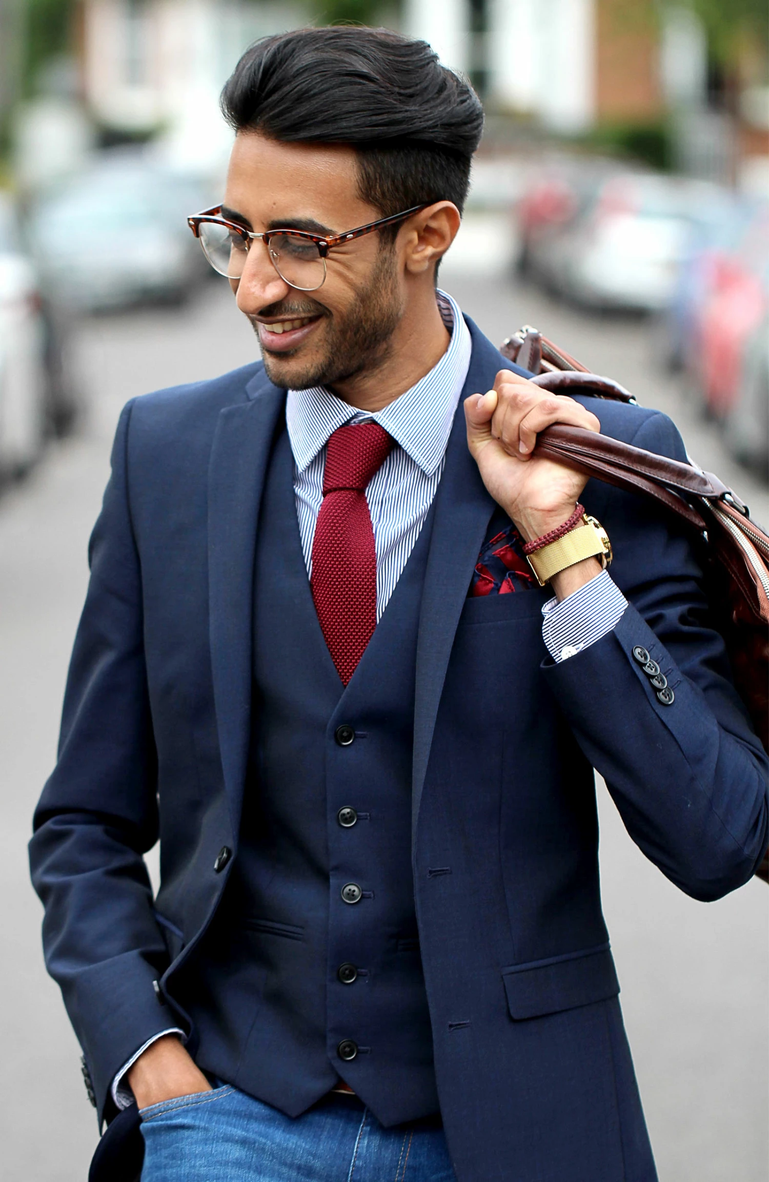 Tailor Toki Cravate acajou tricotĂ©e â Image 5