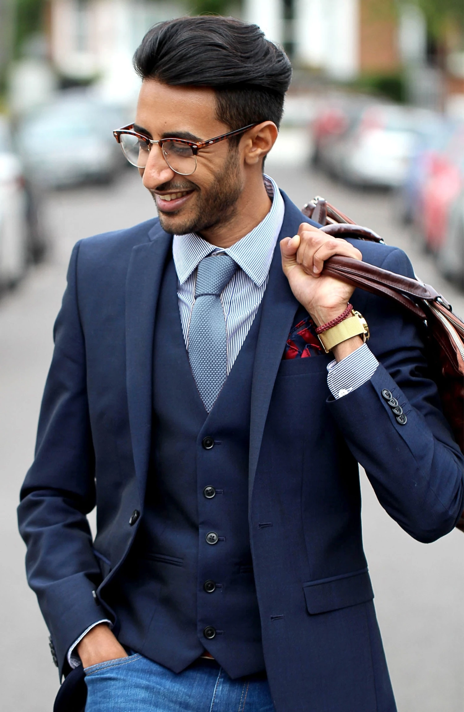 Tailor Toki Cravate bleu pastel tricotĂ©e â Image 5