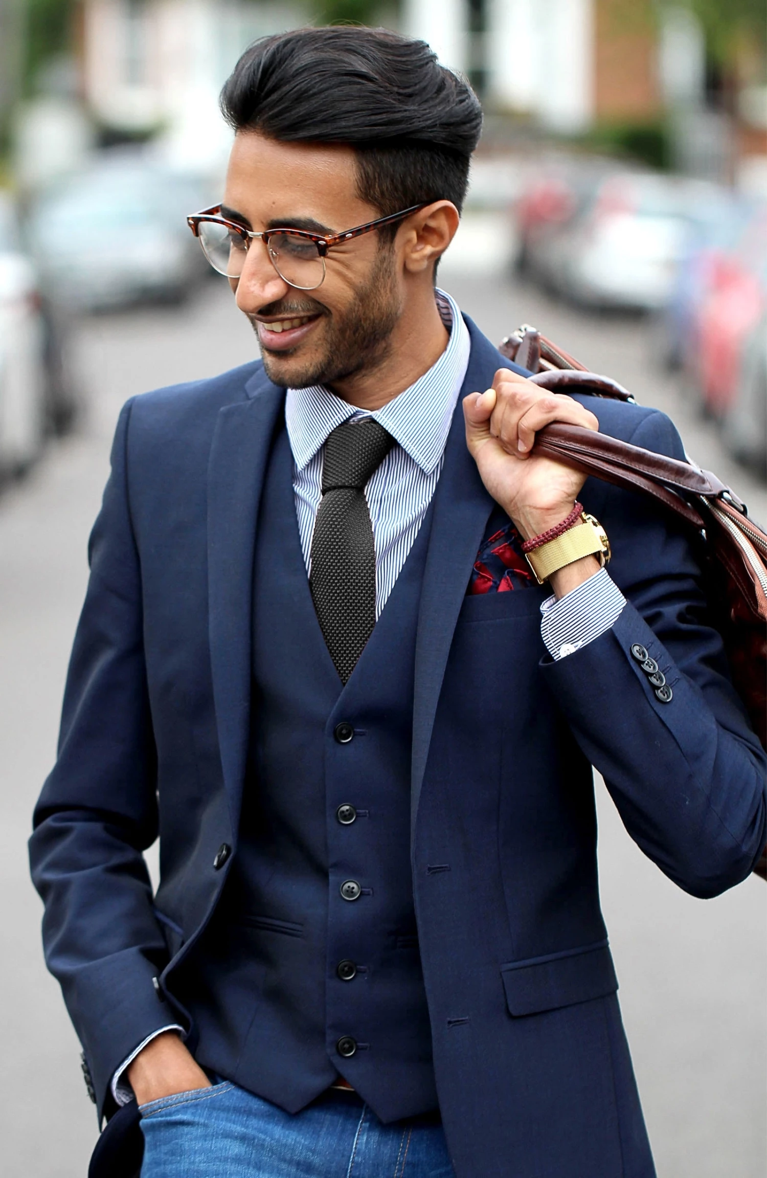 Tailor Toki Cravate gris cendré tricotée – Image 5