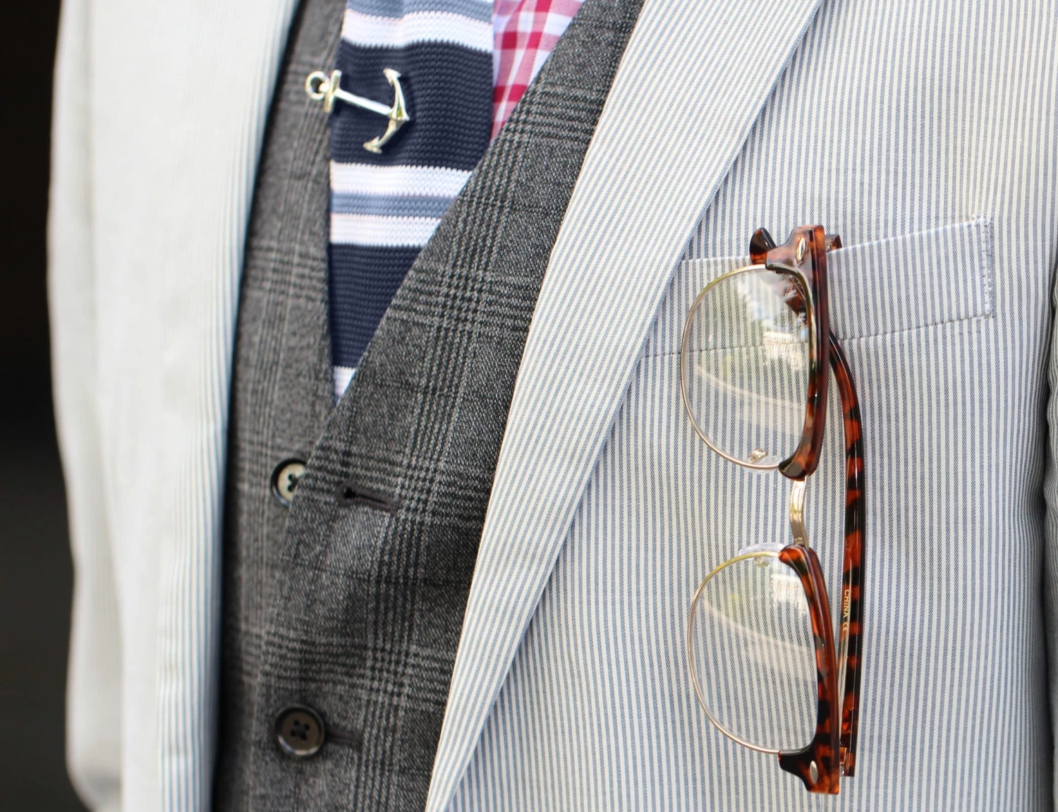 Tailor Toki Cravate bleue et blanche tricotĂ©e â Image 4