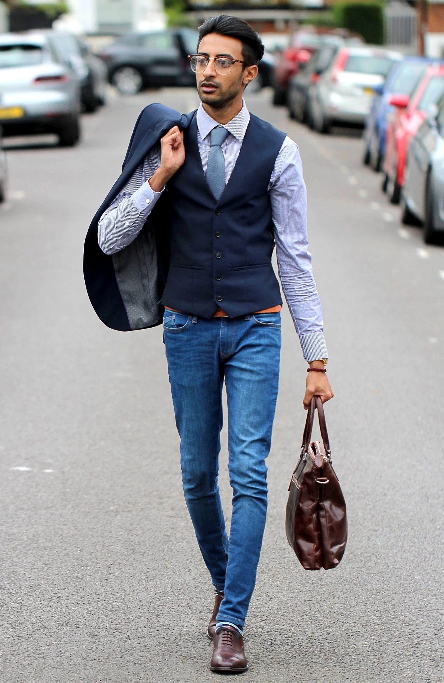 Tailor Toki Cravate bleu pastel tricotĂ©e â Image 6