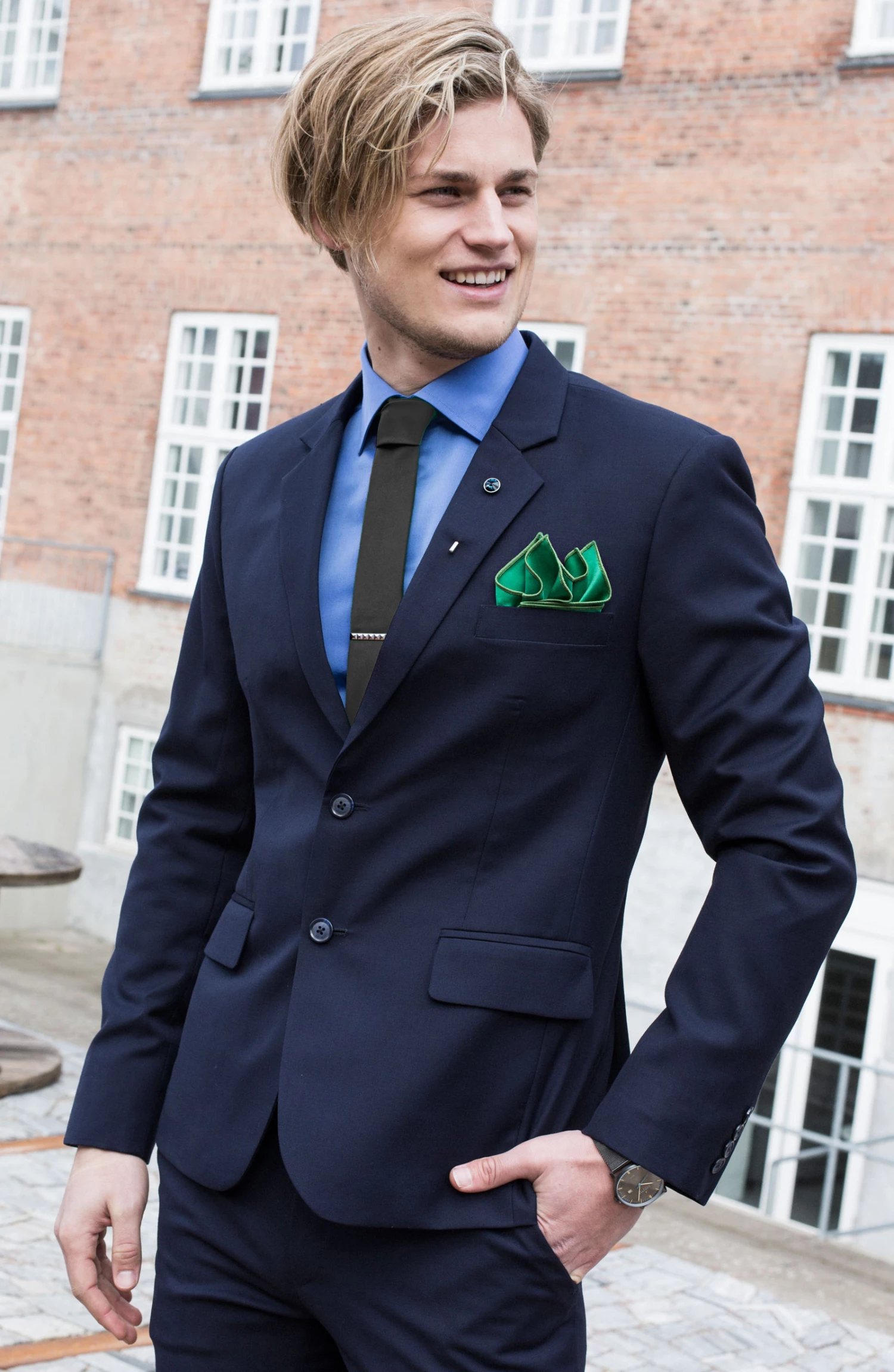 Trendhim Cravate unie noir brillant - 6 cm â Image 4