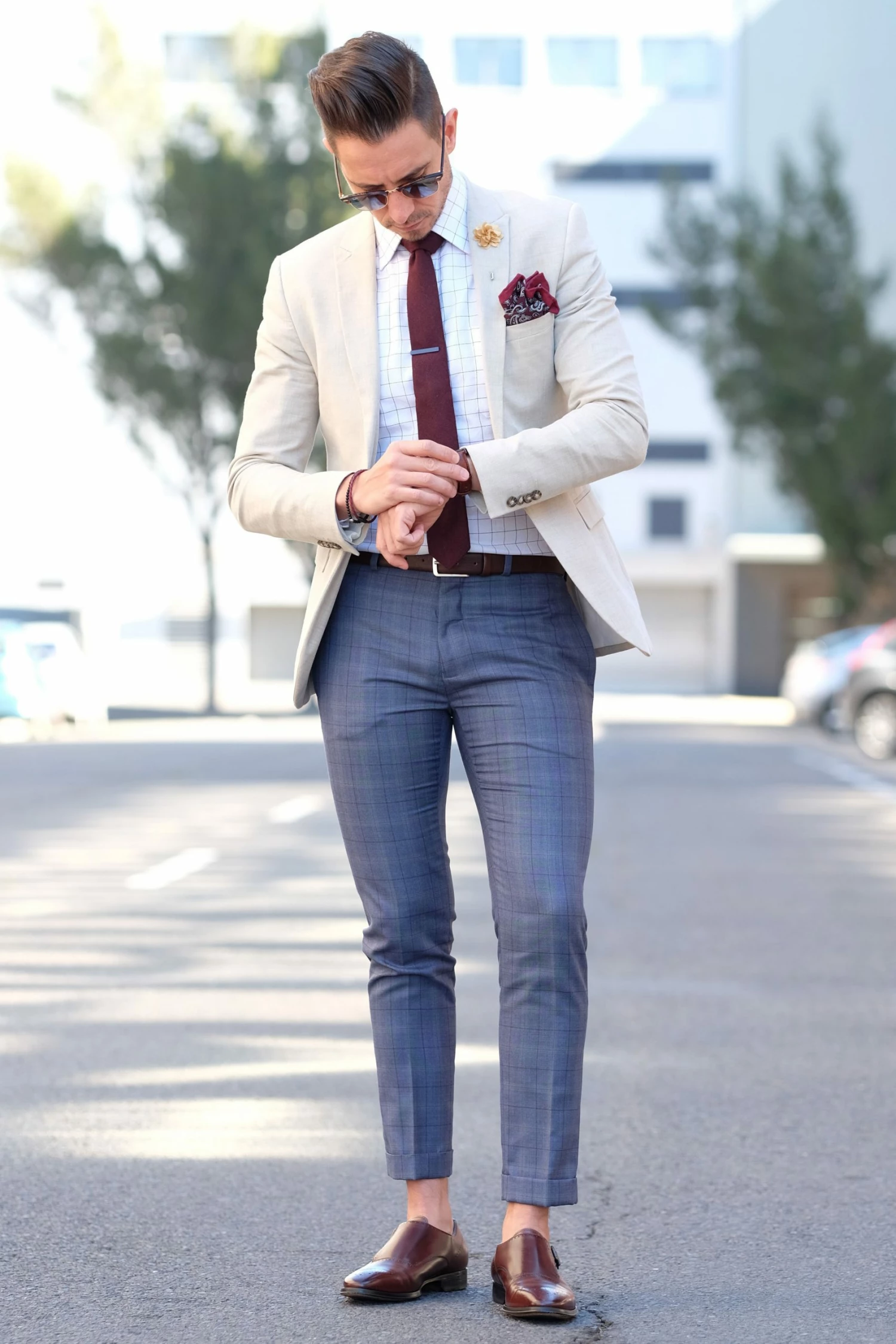 Tailor Toki Cravate bordeaux foncĂ© fait main â Image 6