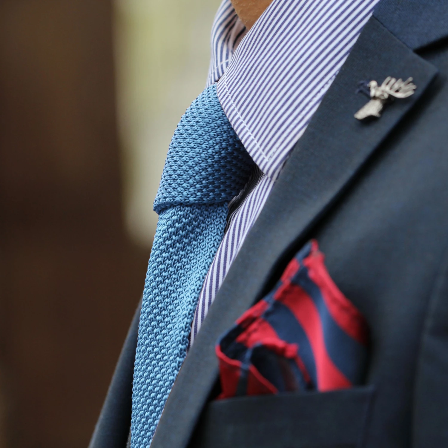 Tailor Toki Cravate bleu tricotĂ©e â Image 4