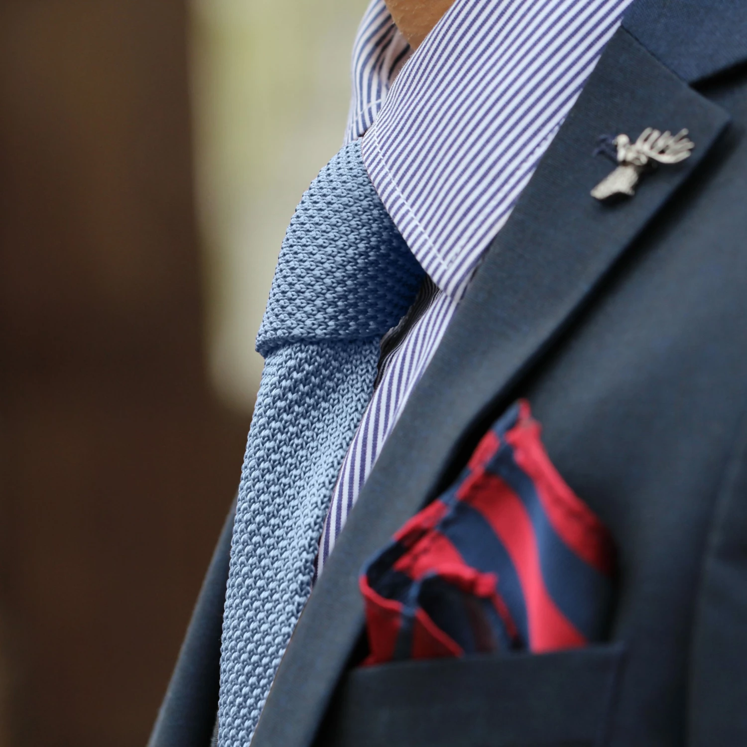 Tailor Toki Cravate bleu pastel tricotĂ©e â Image 4