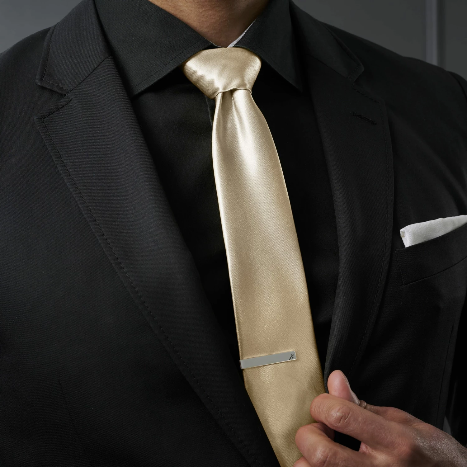 Trendhim Cravate unie champagne brillant - 8 cm â Image 3