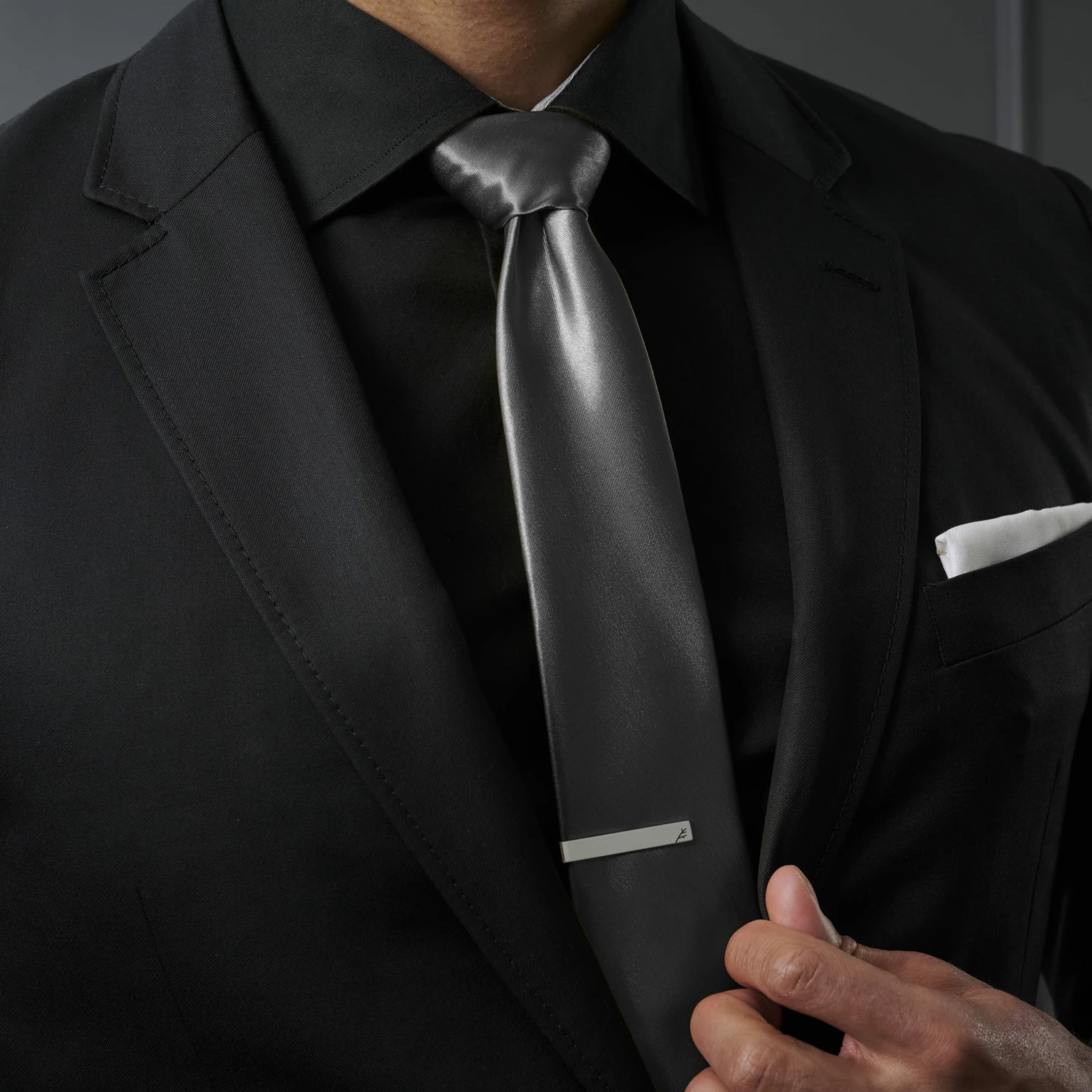 Trendhim Cravate unie noir brillant - 8 cm â Image 3