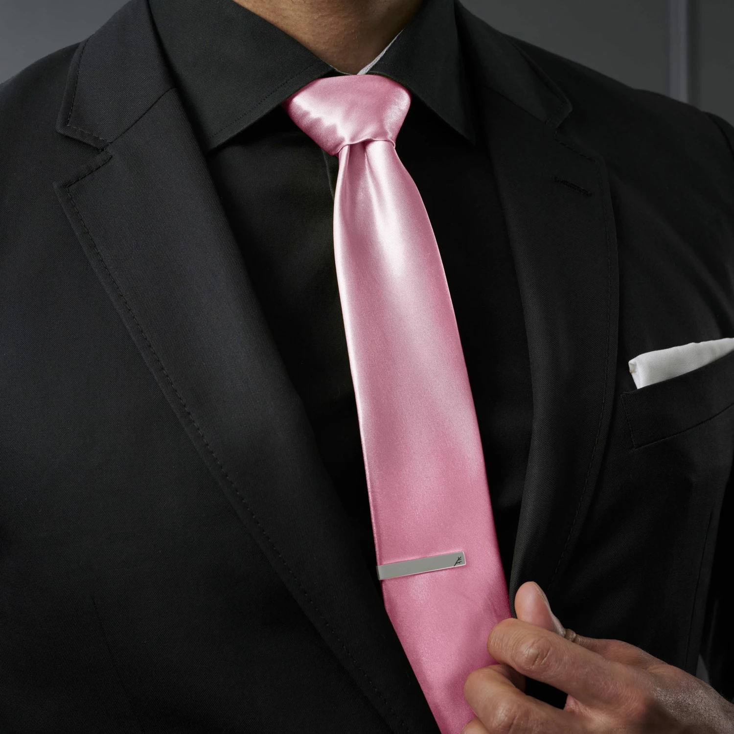 Trendhim Cravate unie rose bébé brillant - 8 cm – Image 3