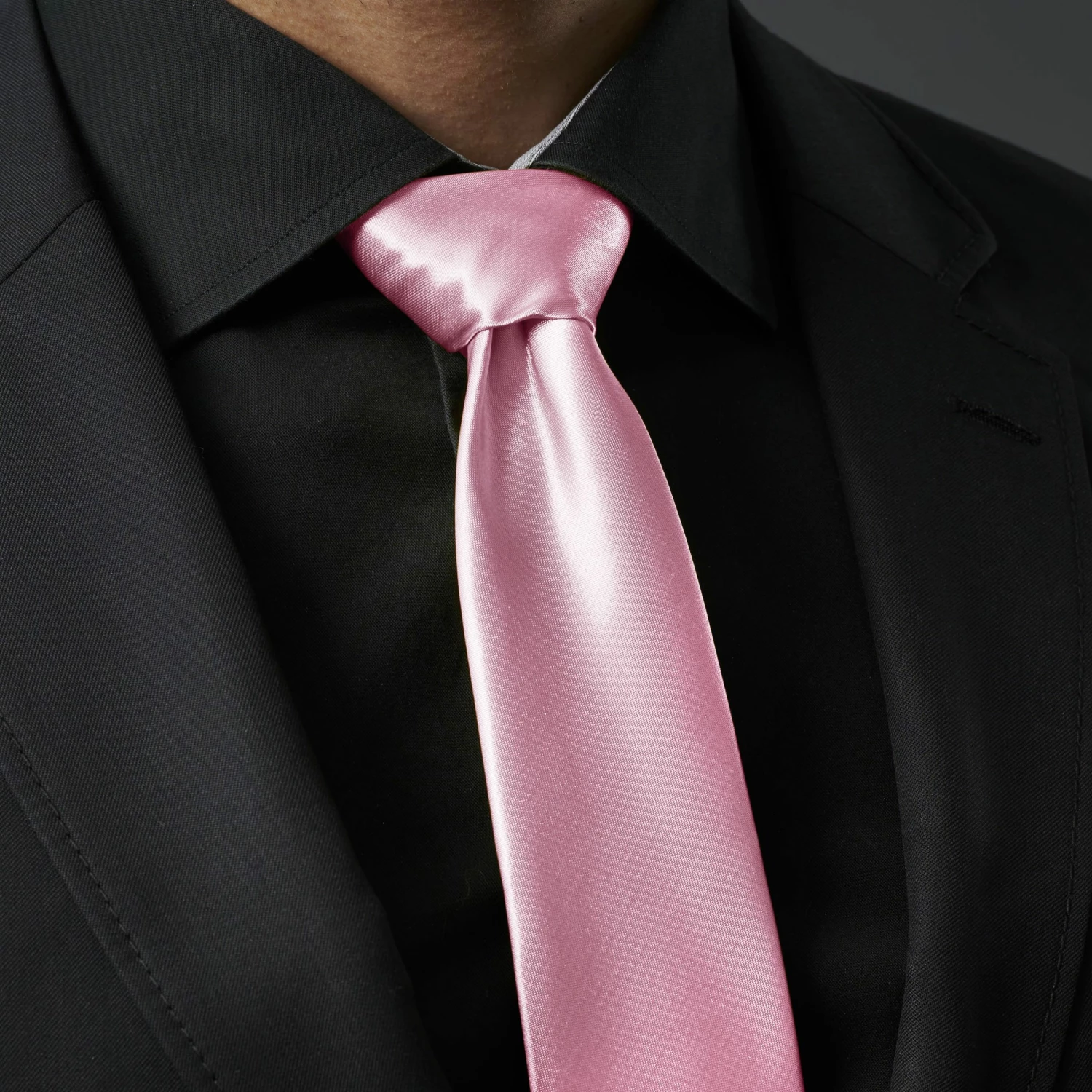 Trendhim Cravate unie rose bébé brillant - 8 cm – Image 5