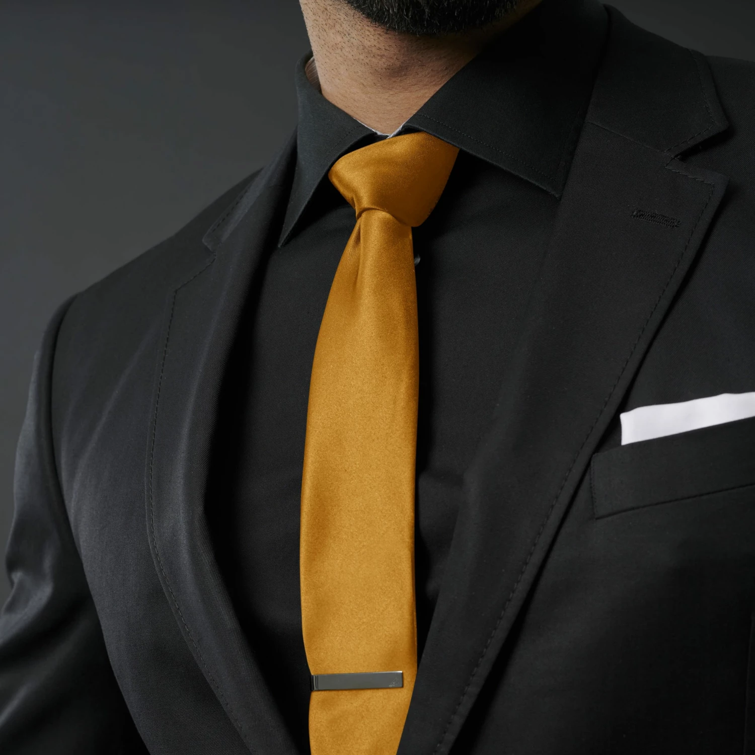 Trendhim Cravate longue classique jaune automne 6 cm â Image 3