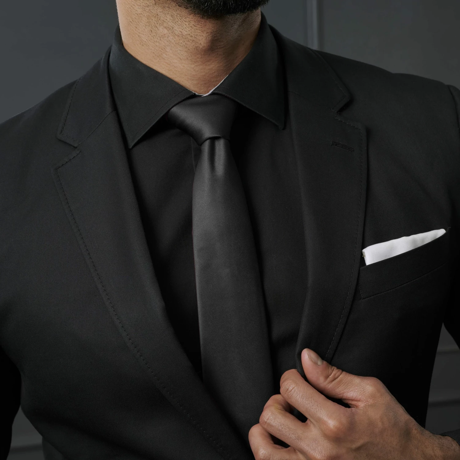 Trendhim Longue cravate classique noire â Image 3