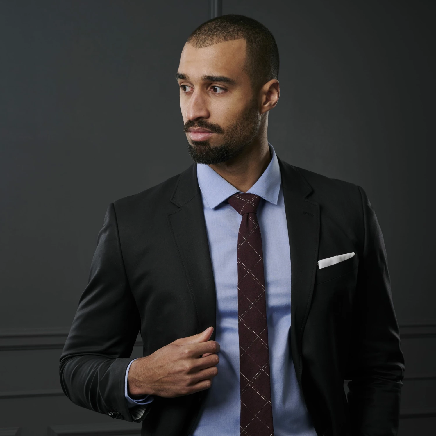 Tailor Toki Cravate bordeaux Ă fines coutures blanches â Image 4